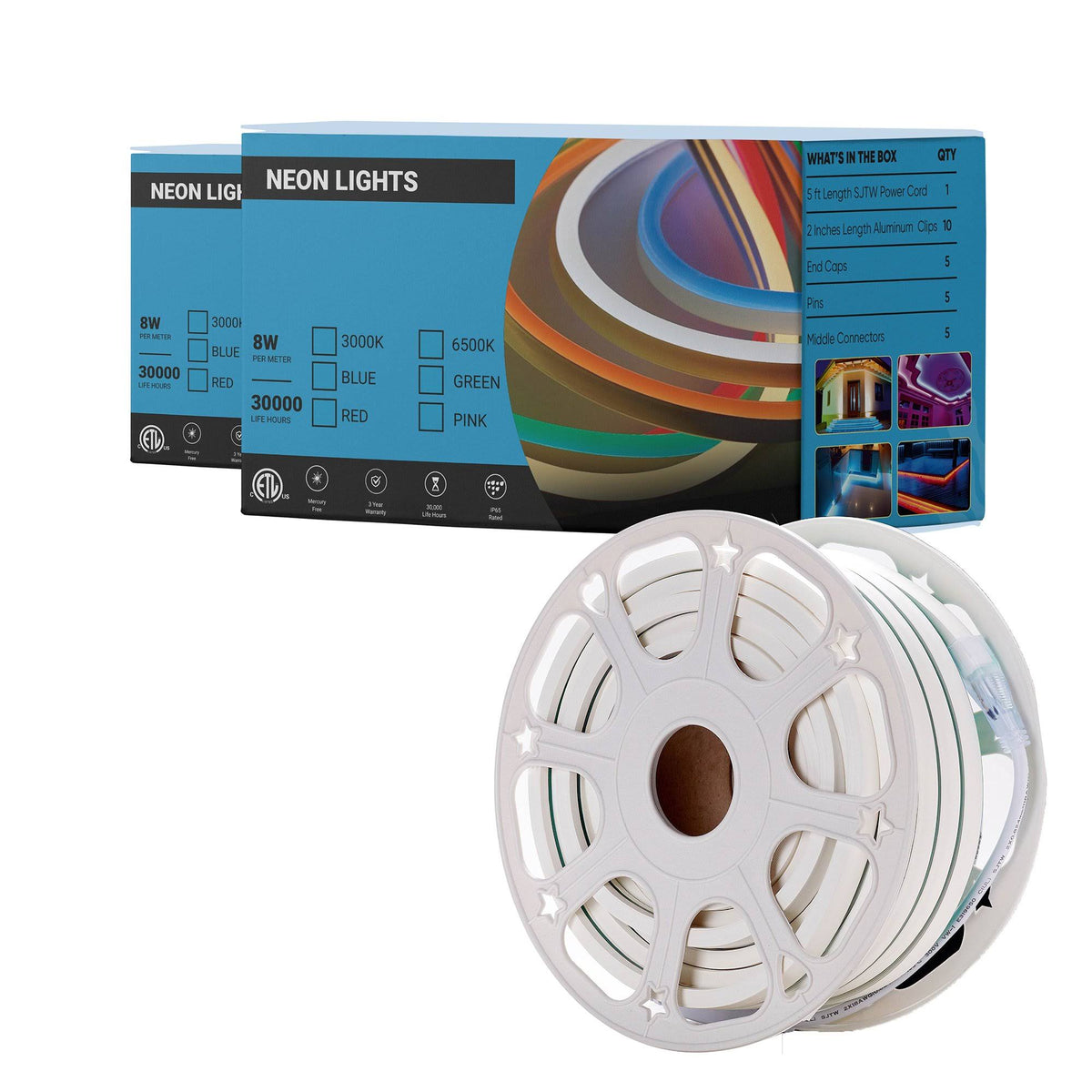 Blue LED Neon Rope Light, 51ft, IP65 V200085
