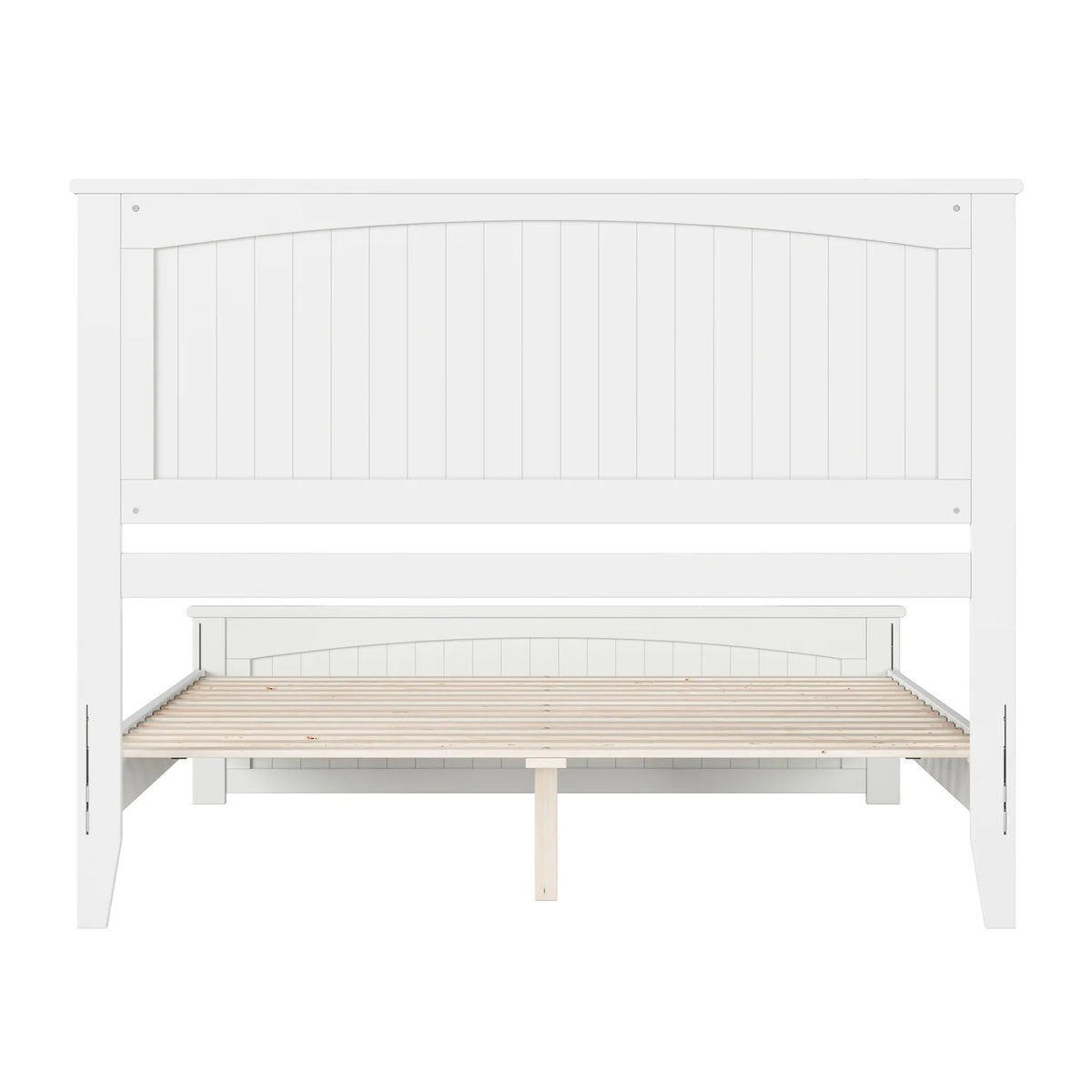 White Queen Solid Wood Platform Bed with Footboard U692