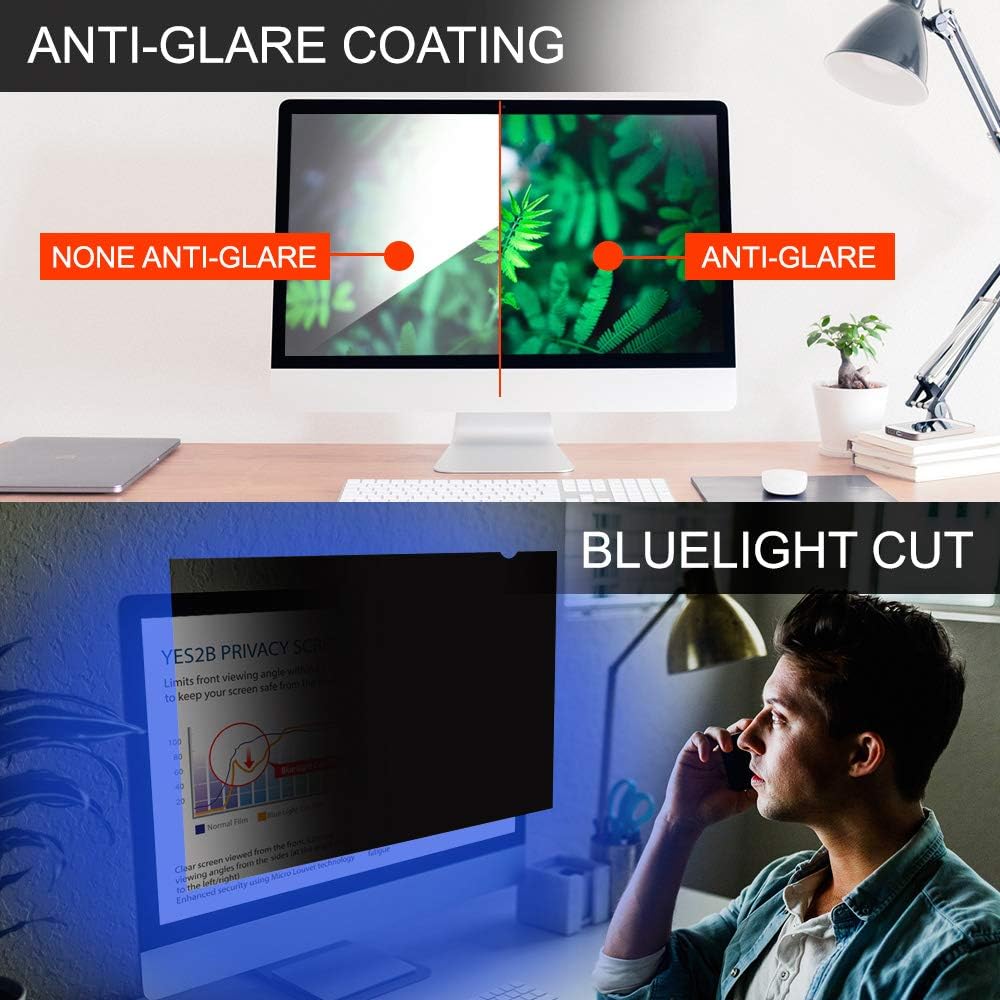 23 Inch Monitor Privacy Screen Filter for 16:9 Widescreen Display, Pack of 2 A12376