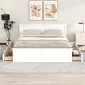 White King Size Wood Bed Frame with Storage Drawers B45872