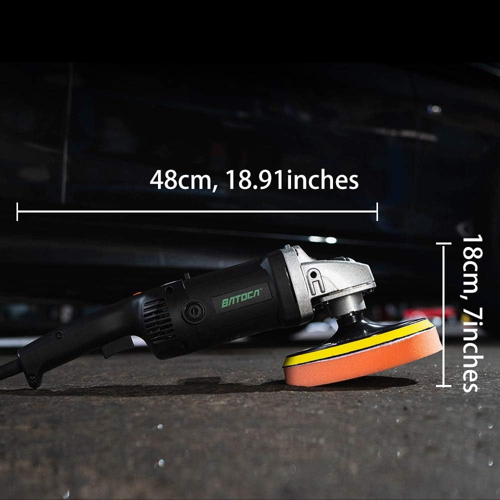 7 Inch 1200W Rotary Car Polisher with Foam Pads and Wool Pads I971371