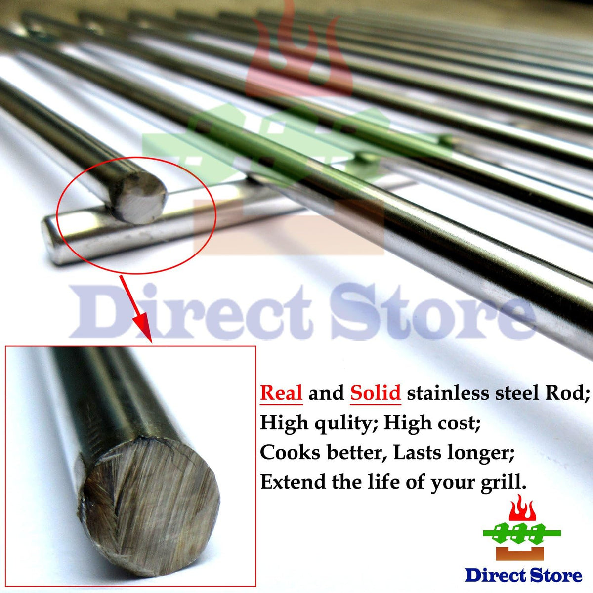 Solid Stainless Steel Cooking Grids Pack of 2 L706649