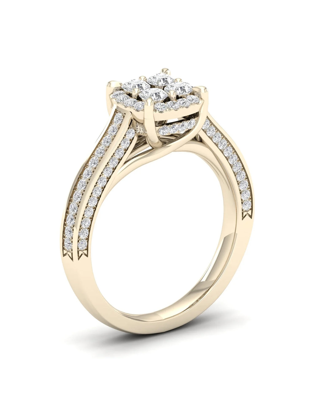 Diamond Cluster Halo Engagement Ring Y1258