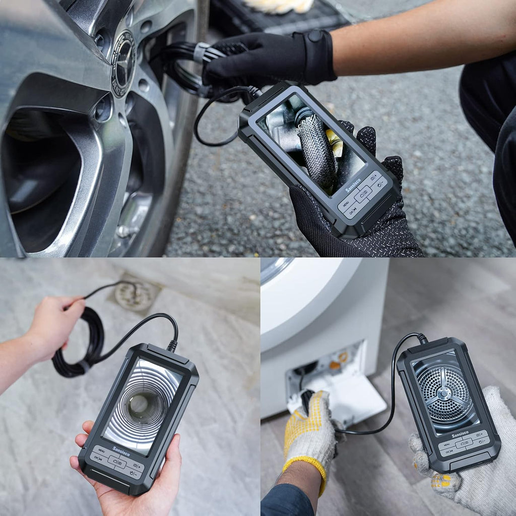 1080P HD Digital Endoscope with 5.5 mm Thin Probe, 4.3-Inch LCD Screen, IP67 Waterproof, 16.5ft Semi-Rigid Cable K932
