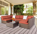 Maple Red Cushions 7Pcs Outdoor Wicker Sectional Sofa F207987