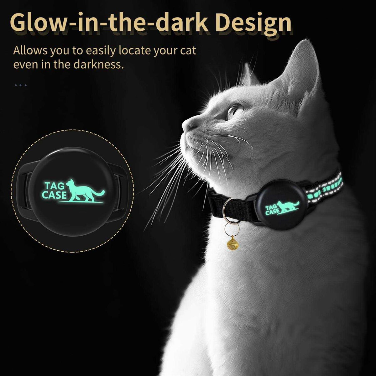 Reflective Cat Collar with Airtag Holder O389