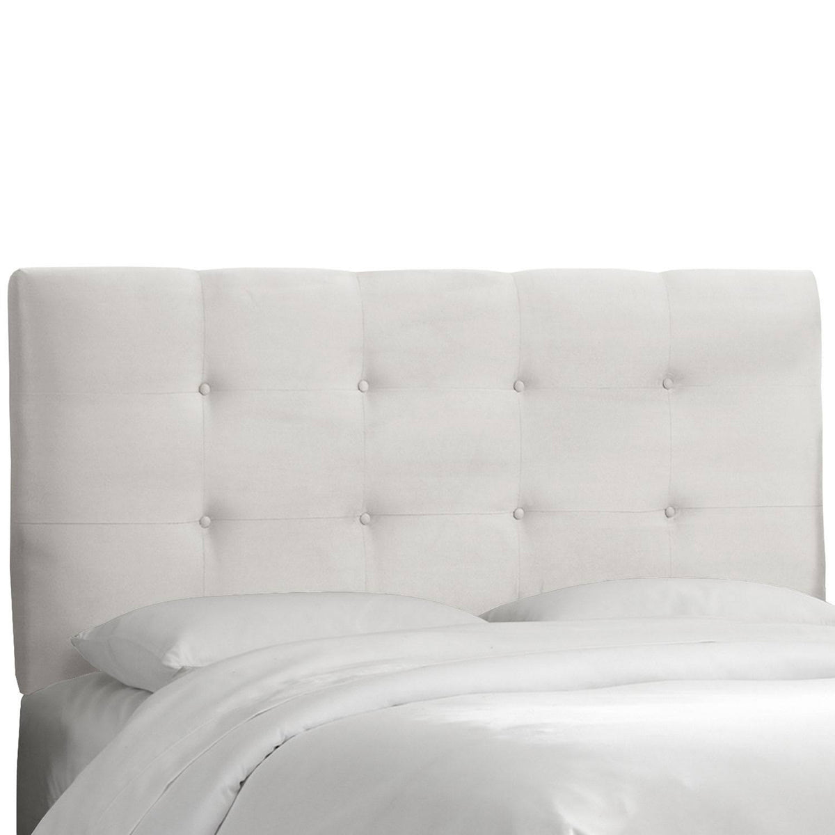 White Tufted California King Panel Headboard A694522