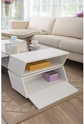White Wood Storage Coffee Table L79212