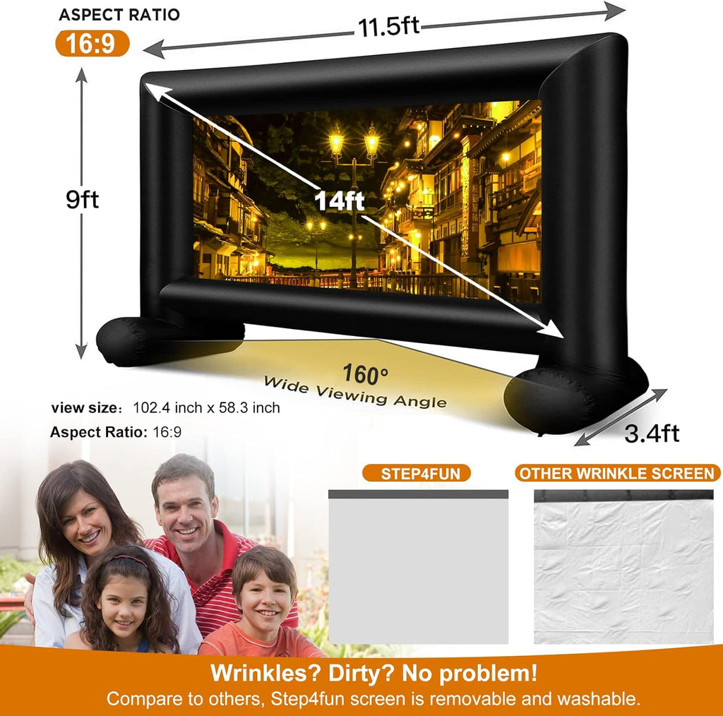 Inflatable Projector Screen with Air Blower and Carry Bag Y467627