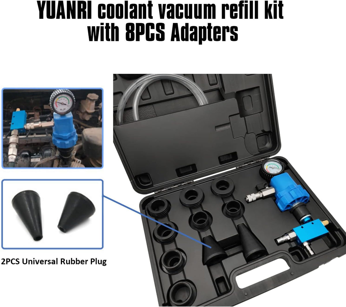 Coolant Vacuum Refill Kit with 8PCS Rubber Adapters Sleeves X375267