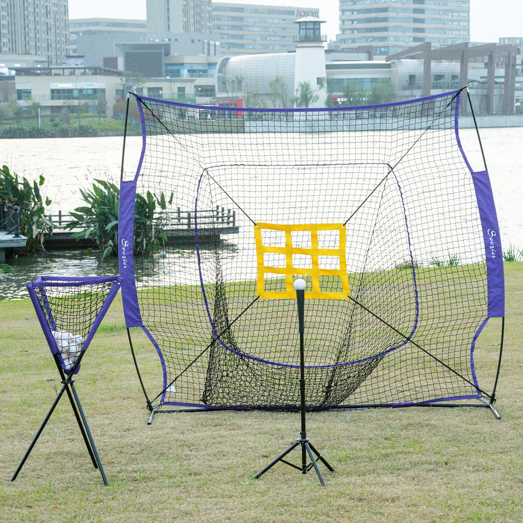 7.5' x 7' Portable Baseball Batting Net Set with Catcher Net H92751