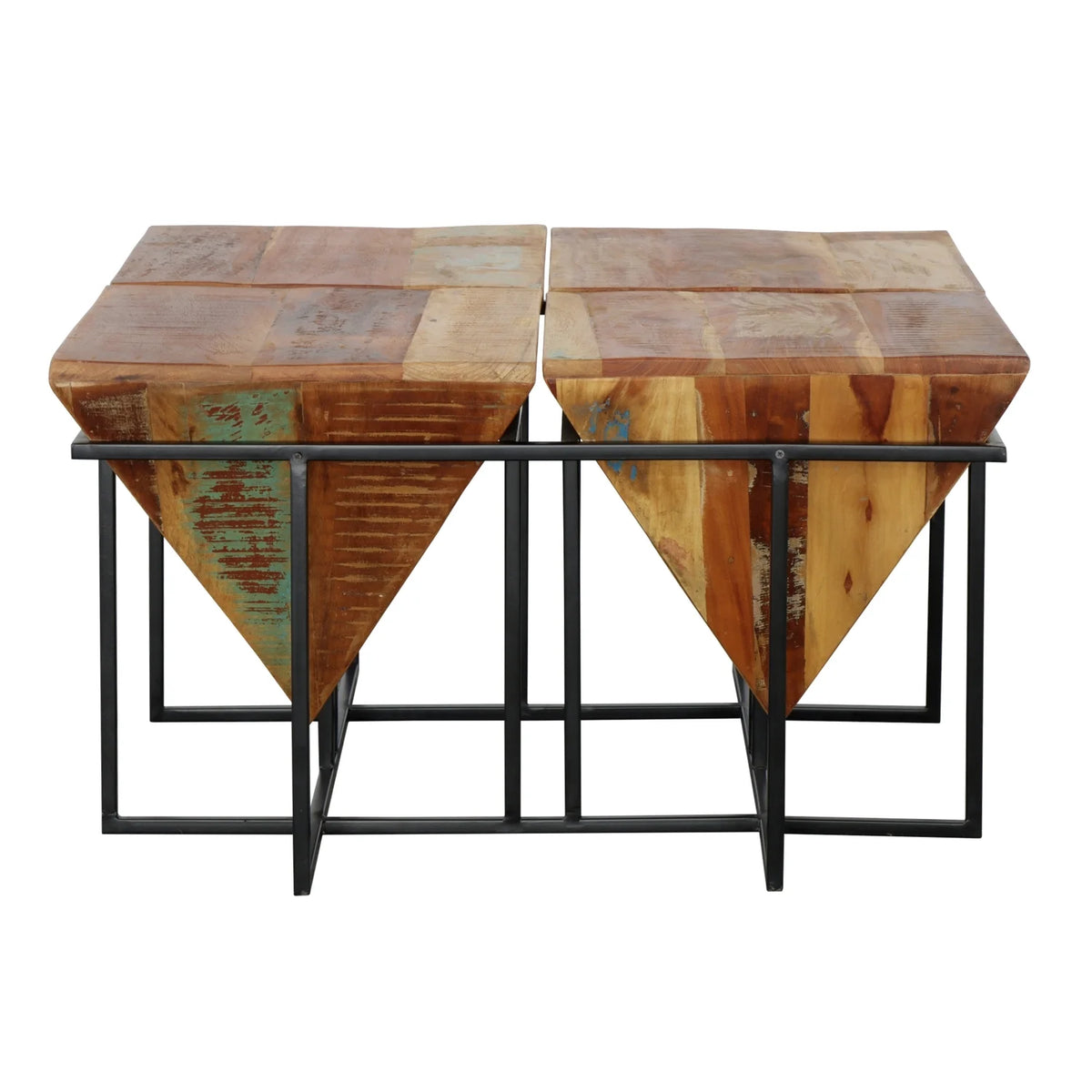 Reclaimed Wood & Iron Square Cocktail Table X928343