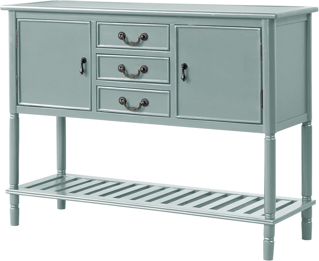 Solid Wood Console Table with 3 Drawers, 2 Cabinet and 1 Shelf P719