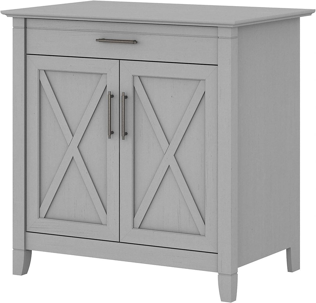 Cape Cod Gray Secretary Desk with Keyboard Tray and Storage Cabinet A164925