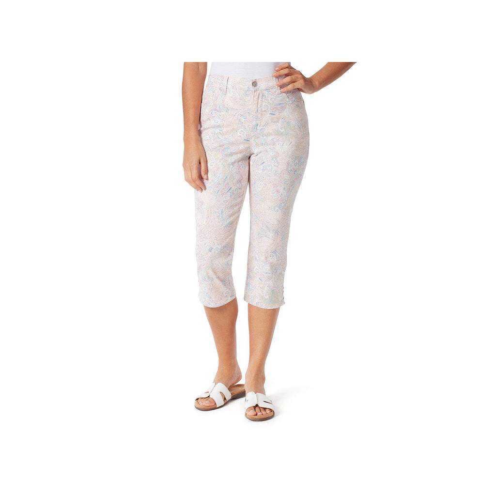 Petite Printed Capris V7073