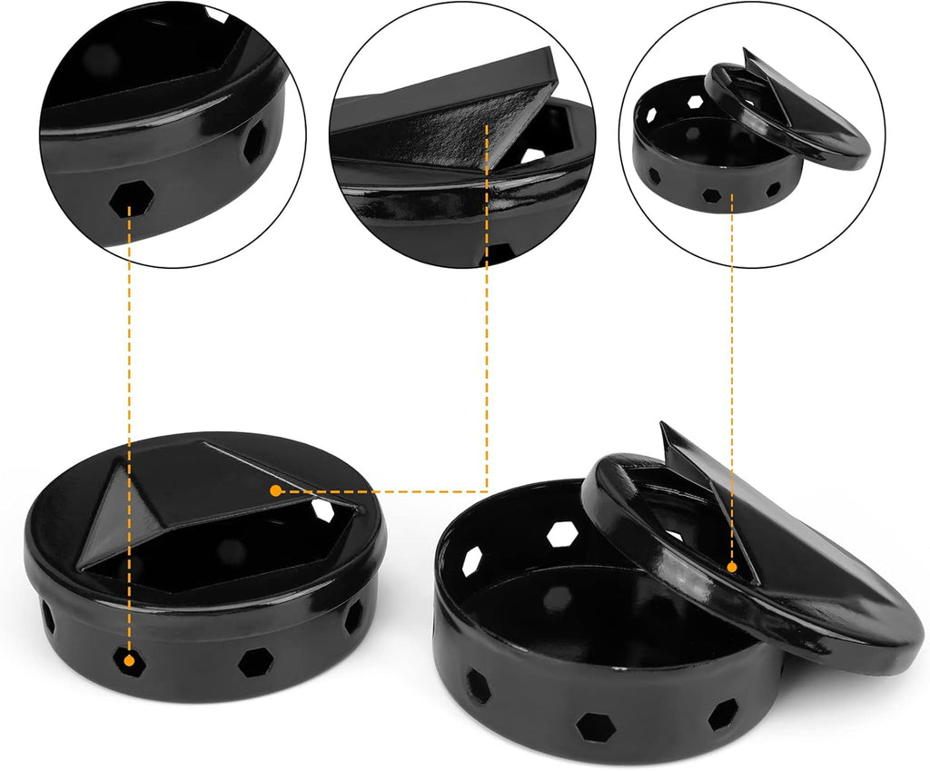 2 Pcs Black Smoker Box with Lid X121
