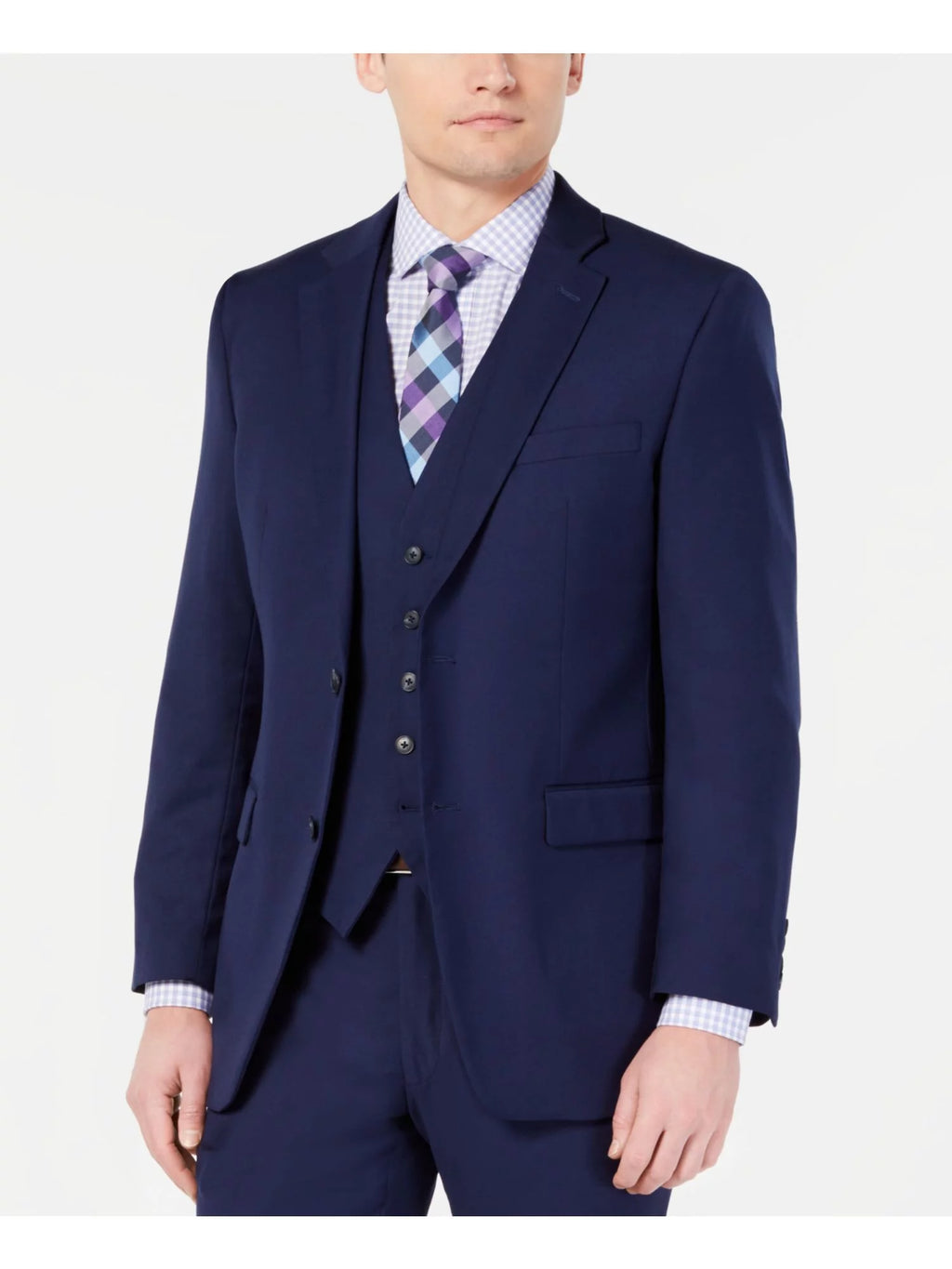 Navy Slim Fit Stretch Single Breasted Blazer Jacket D97103