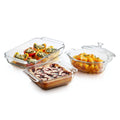 3-Piece Glass Casserole Baking Dish Set with Cover J932409