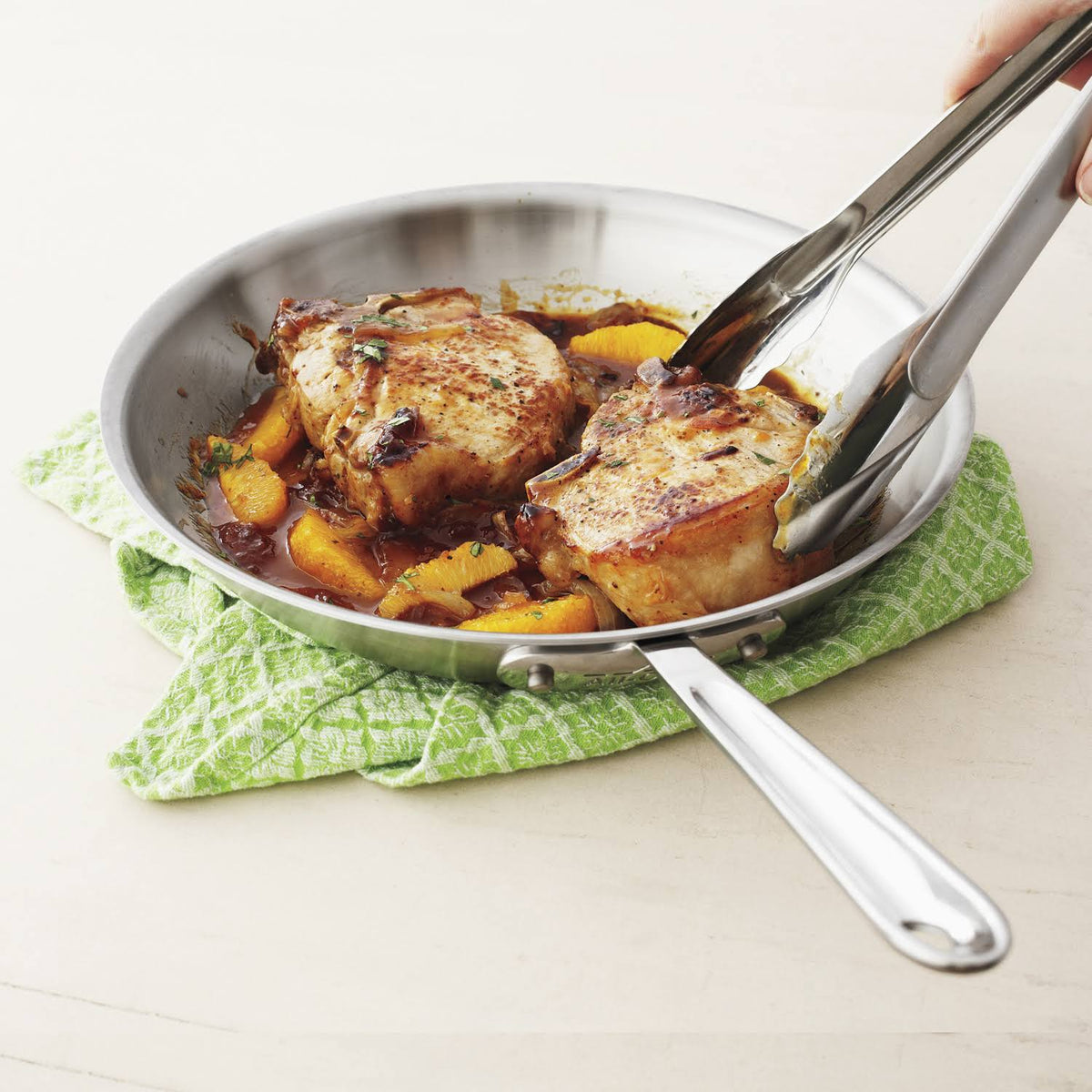 Brushed Stainless 10x22 Fry Pan T1479