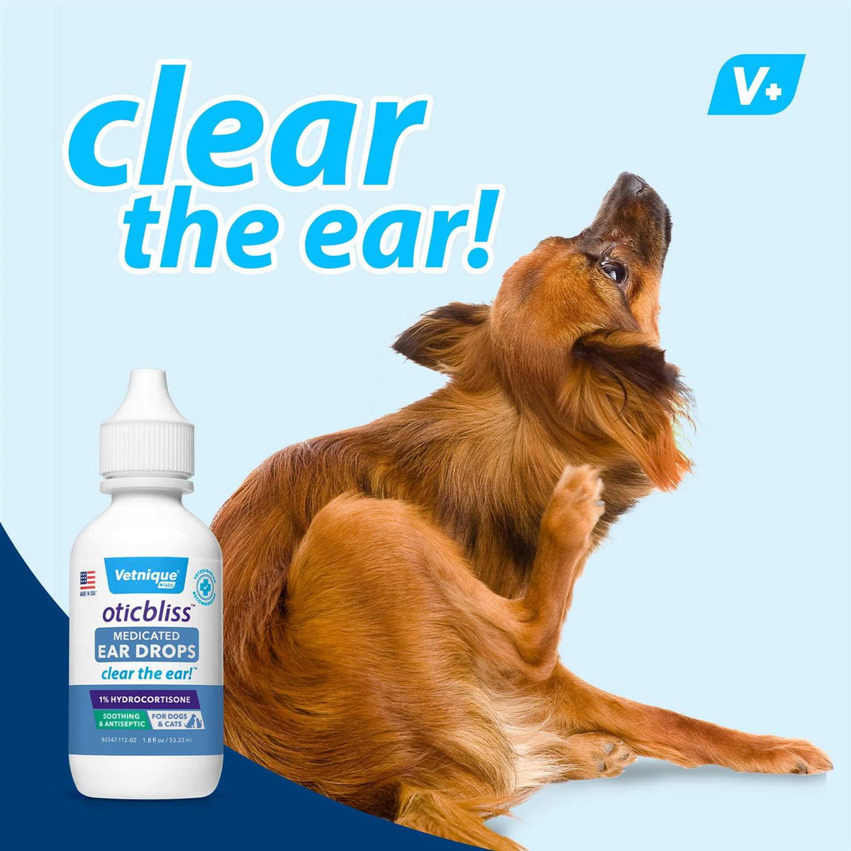 Medicated Ear Drops for Dogs & Cats with Hydrocortisone Q206244