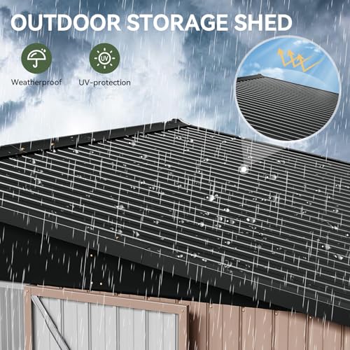 12x10 FT Brown Metal Steel Storage Shed R4690