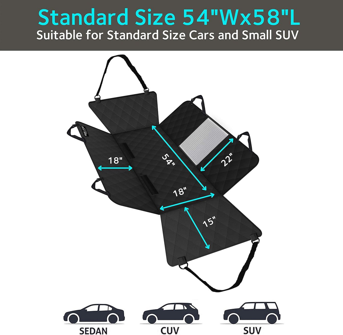 Heavy Duty Waterproof Non Slip Dog Car Seat Cover, Pack of 2 C56585