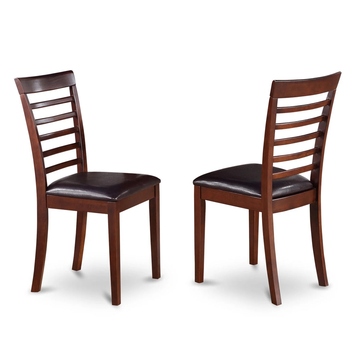 Mahogany Faux Leather Kitchen Chair Set of 2 P7508