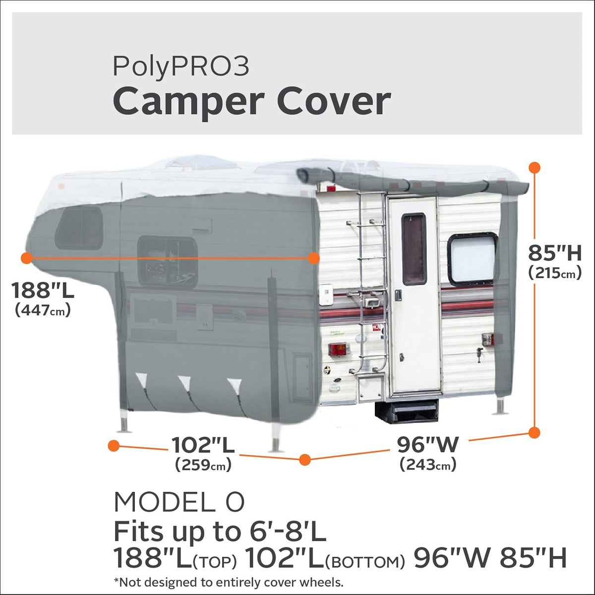 Deluxe Camper Cover, Fits 6' - 8' Campers C966732