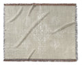 Beige Woven Throw Blanket with Fringe B460