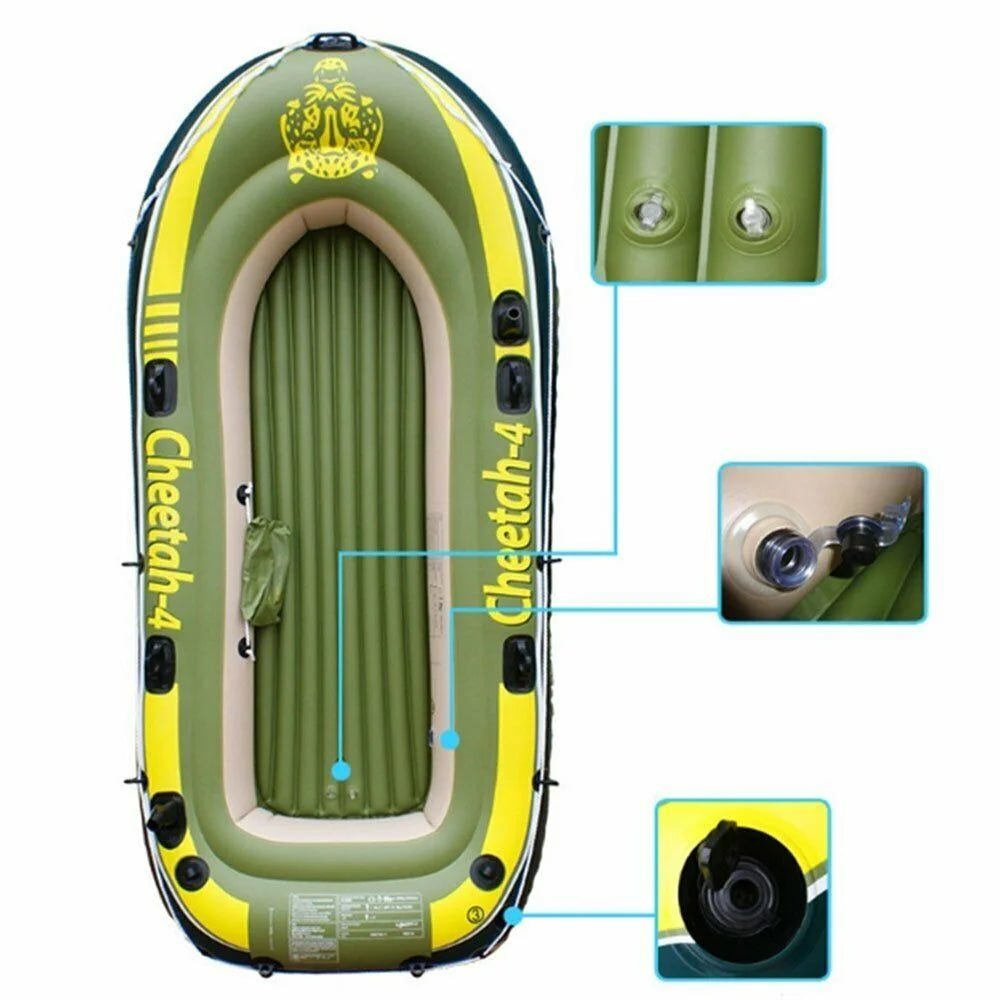 4 Person Inflatable Boat Raft Set with Oars & Air Pump Y449