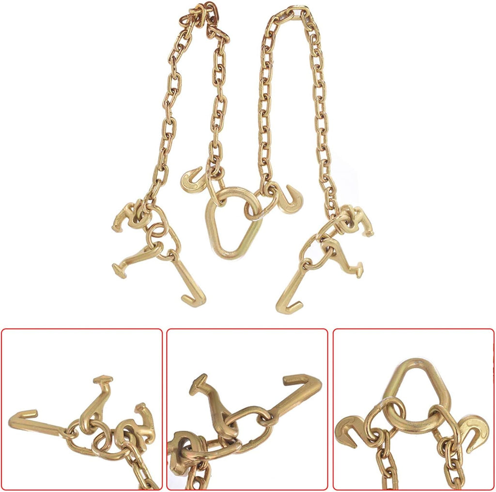 Tow Chain Grade 70 V-Bridle with Cluster Hooks, Pack of 2 R904