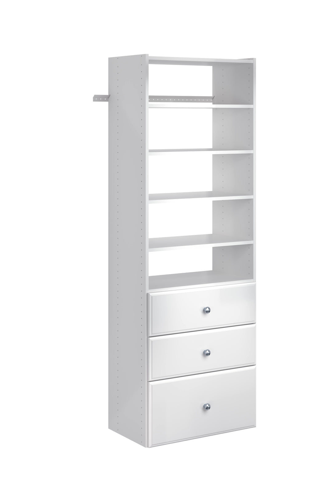 White Tower Closet Storage Organizer with Shelves & Drawers D424