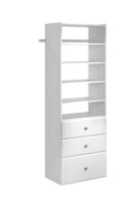 White Tower Closet Storage Organizer with Shelves & Drawers D424