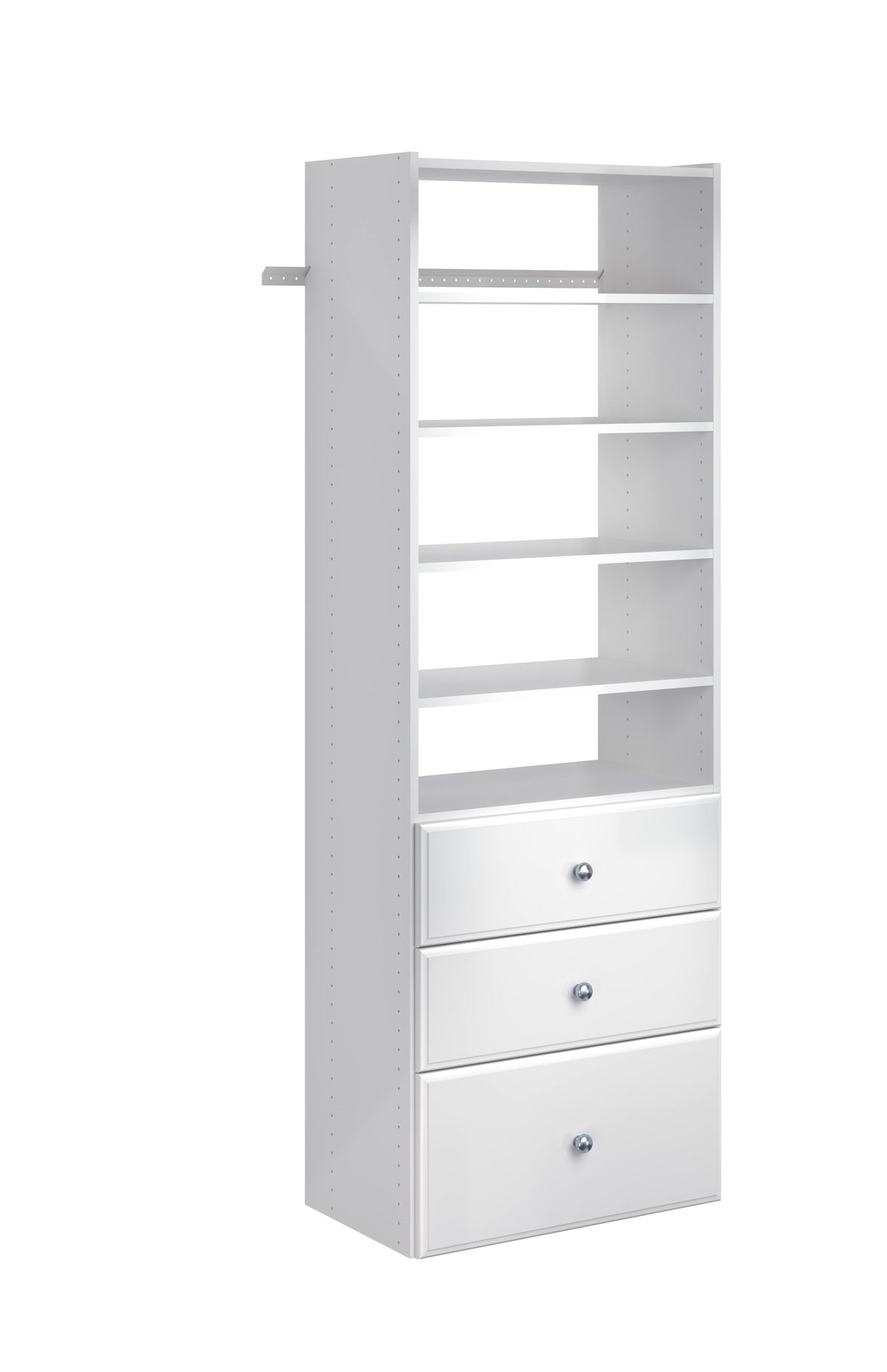 White Tower Closet Storage Organizer with Shelves & Drawers D424