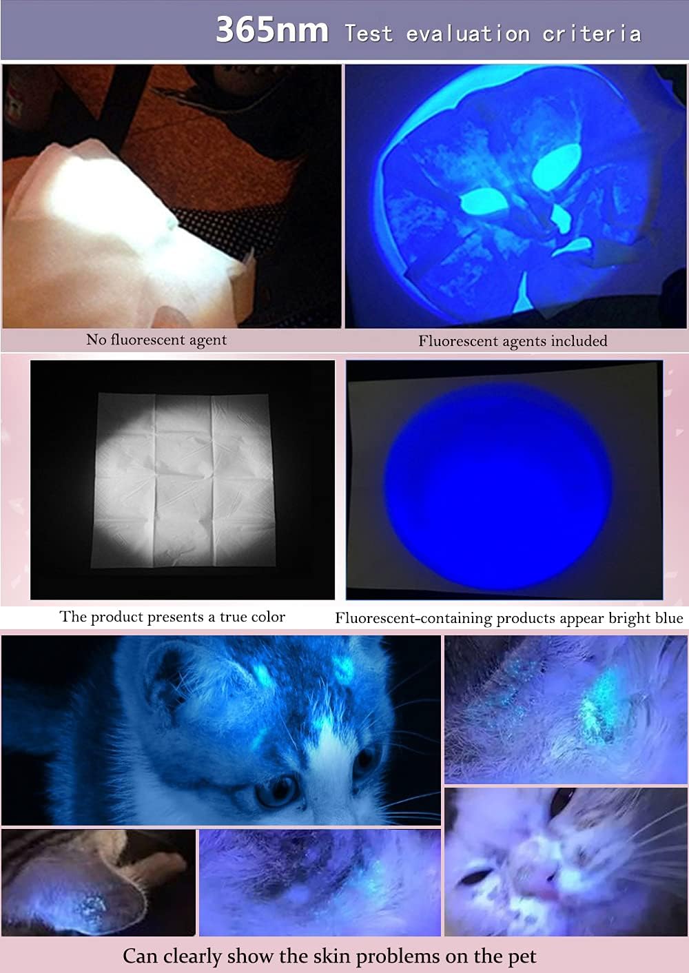 UV 365nm Blacklight LED Flashlight 2 Packs I682