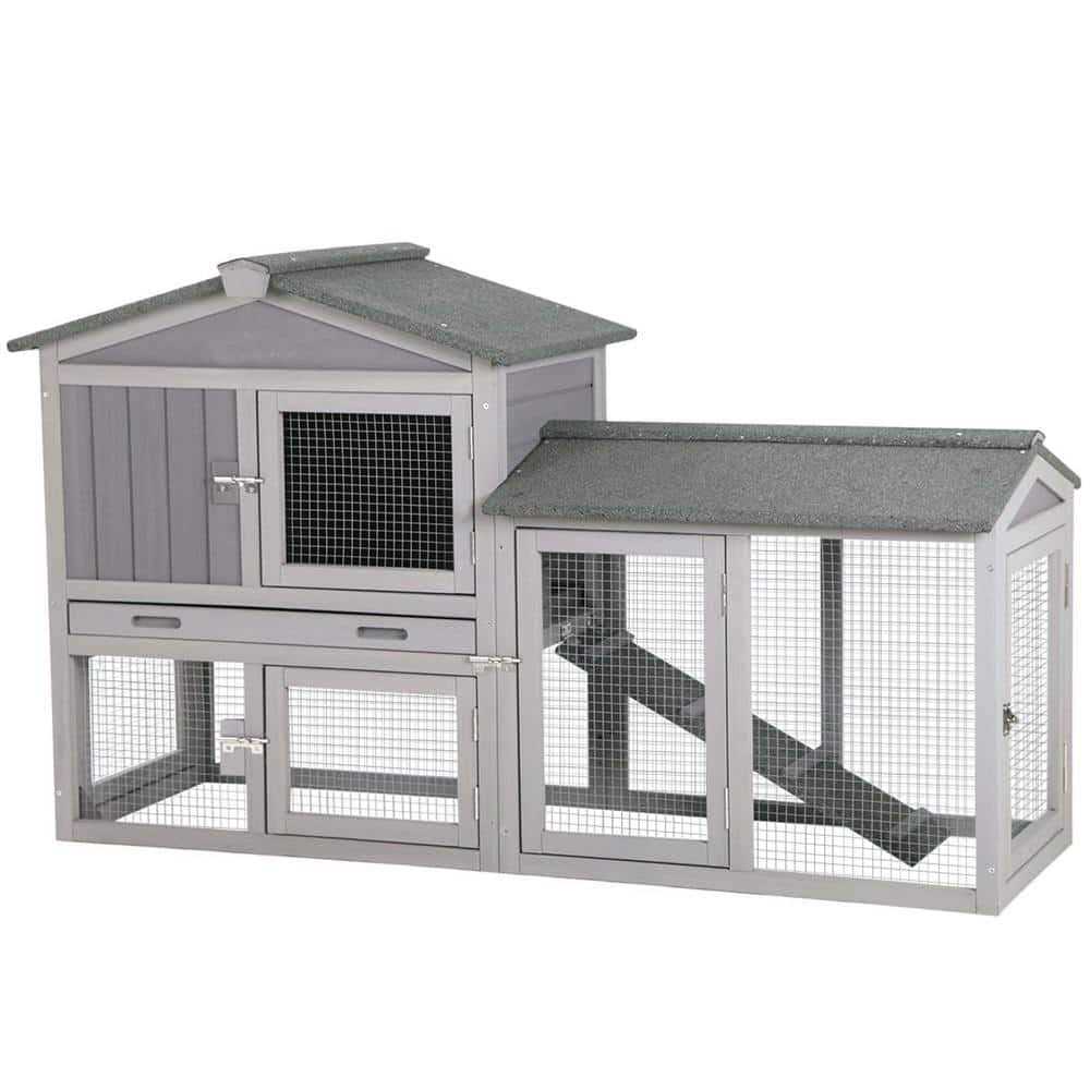Rabbit Hutch with Second Bunny Cage M62004