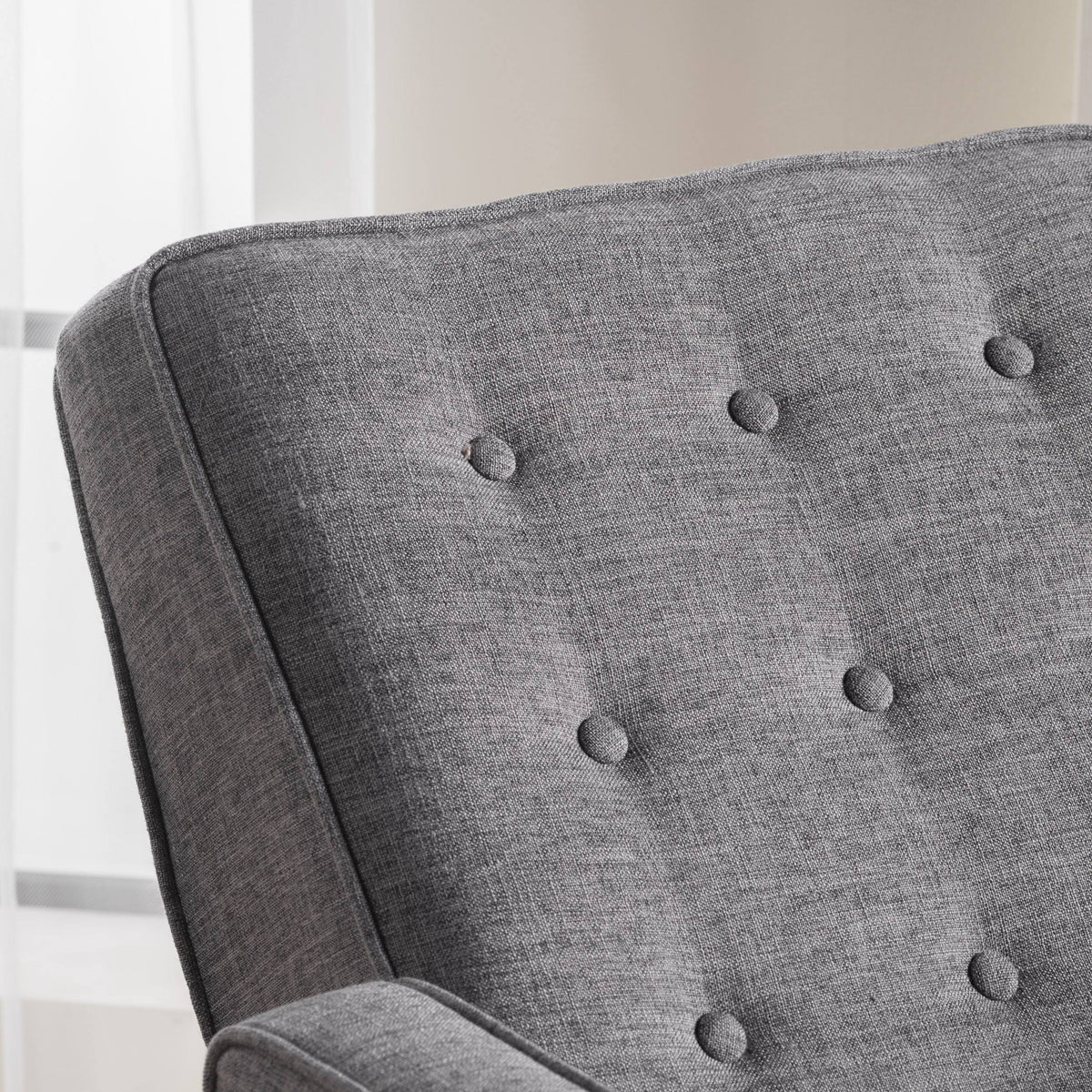Fabric Recliner Set of 2 Light Grey Tweed J202116