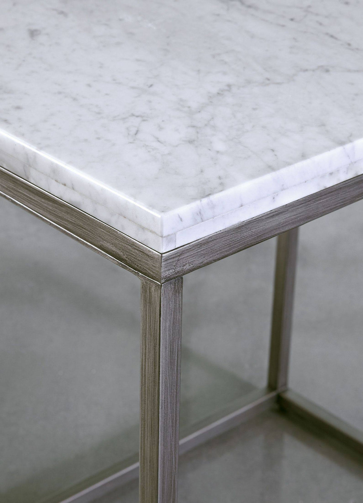Rectangular End Table with White Marble Top Z1862
