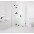 Matte Black Hinged Frameless Shower Door Y784