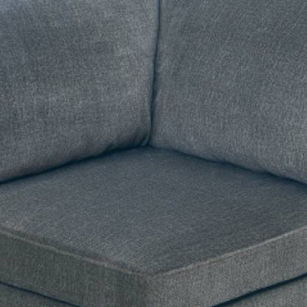 Gray Fabric Upholstered Wooden Corner Wedge O906