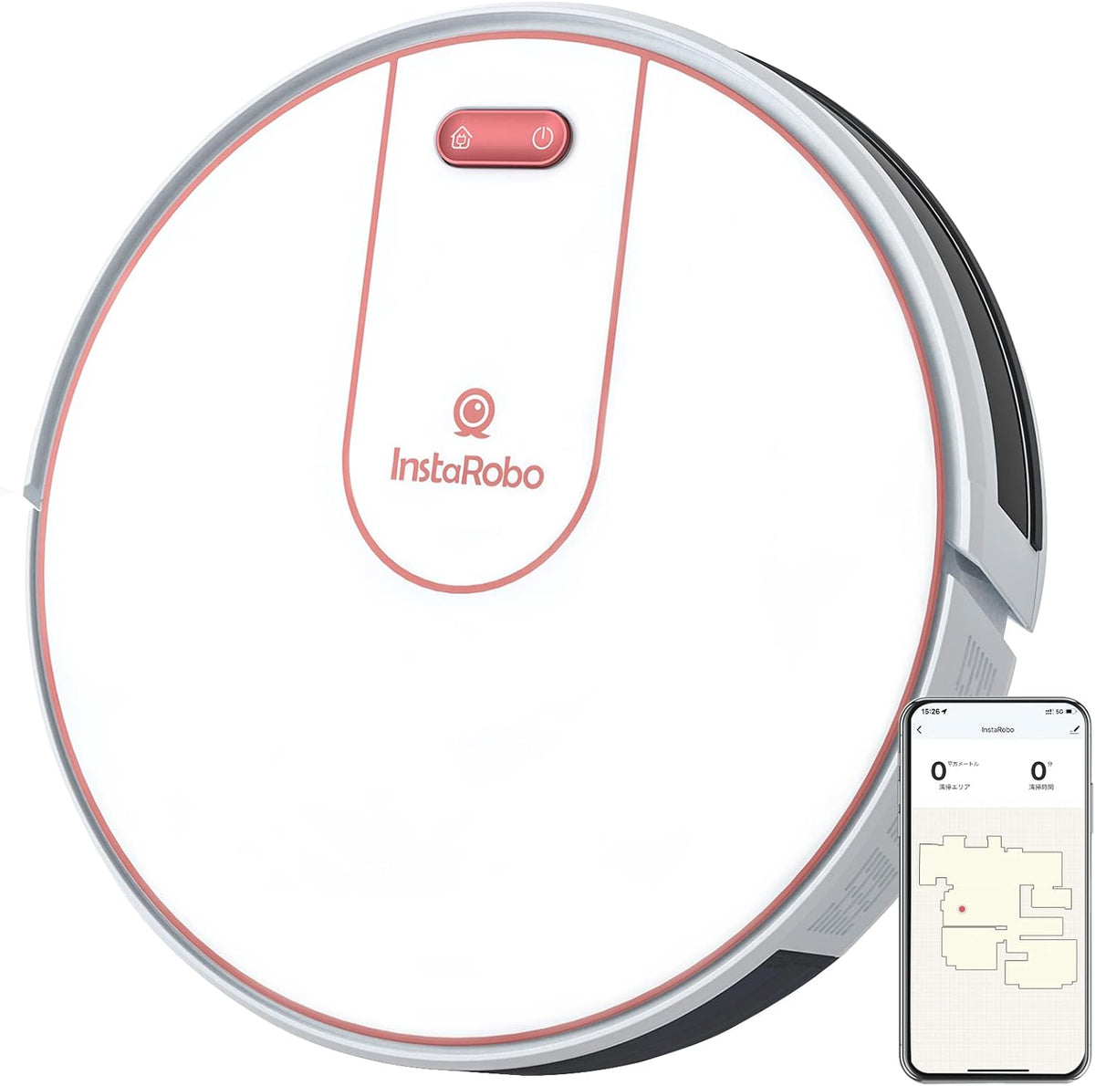 White Robot Vacuum and Mop Combo with 2000Pa Suction Q794249