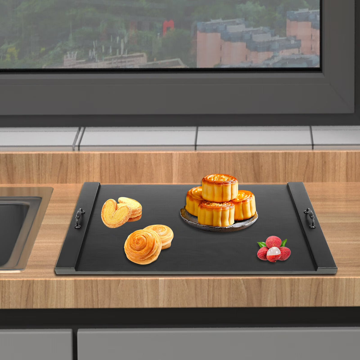 Black Stove Top Cover Chopping Board T953788