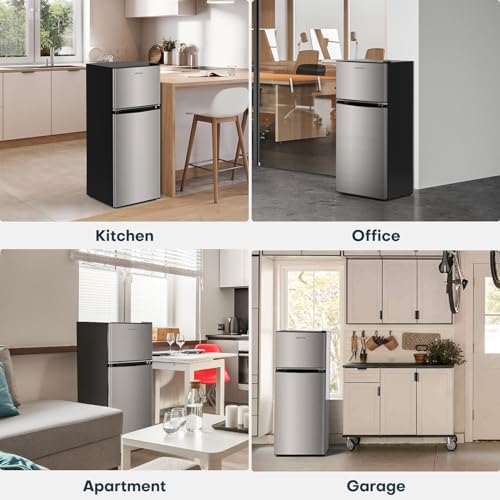 Black 4.0 Cu.Ft. Double Door Mini Refrigerator with Freezer M932