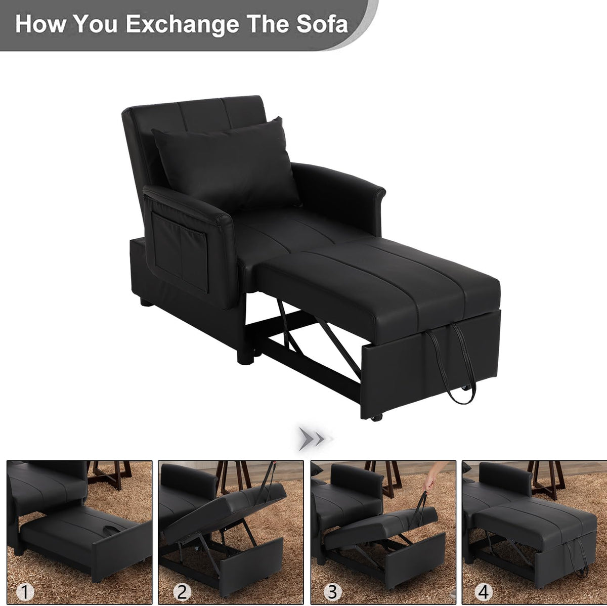3 in 1 Folding Sofa Bed Chair E58297