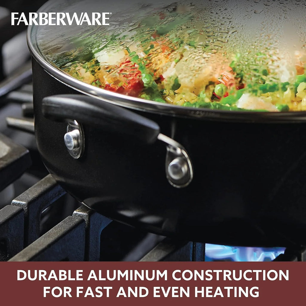Black 6 Quart Nonstick Saute Pan with Lid R85927