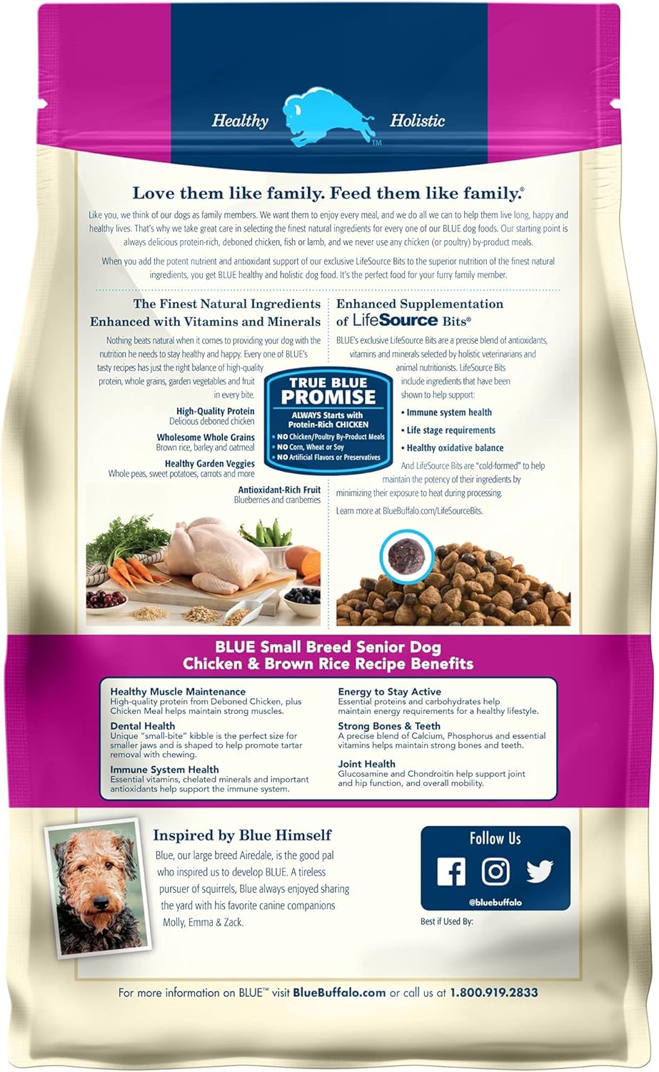 Natural Senior Small Breed Dry Dog Food, Chicken and Brown Rice 6-lb T57495
