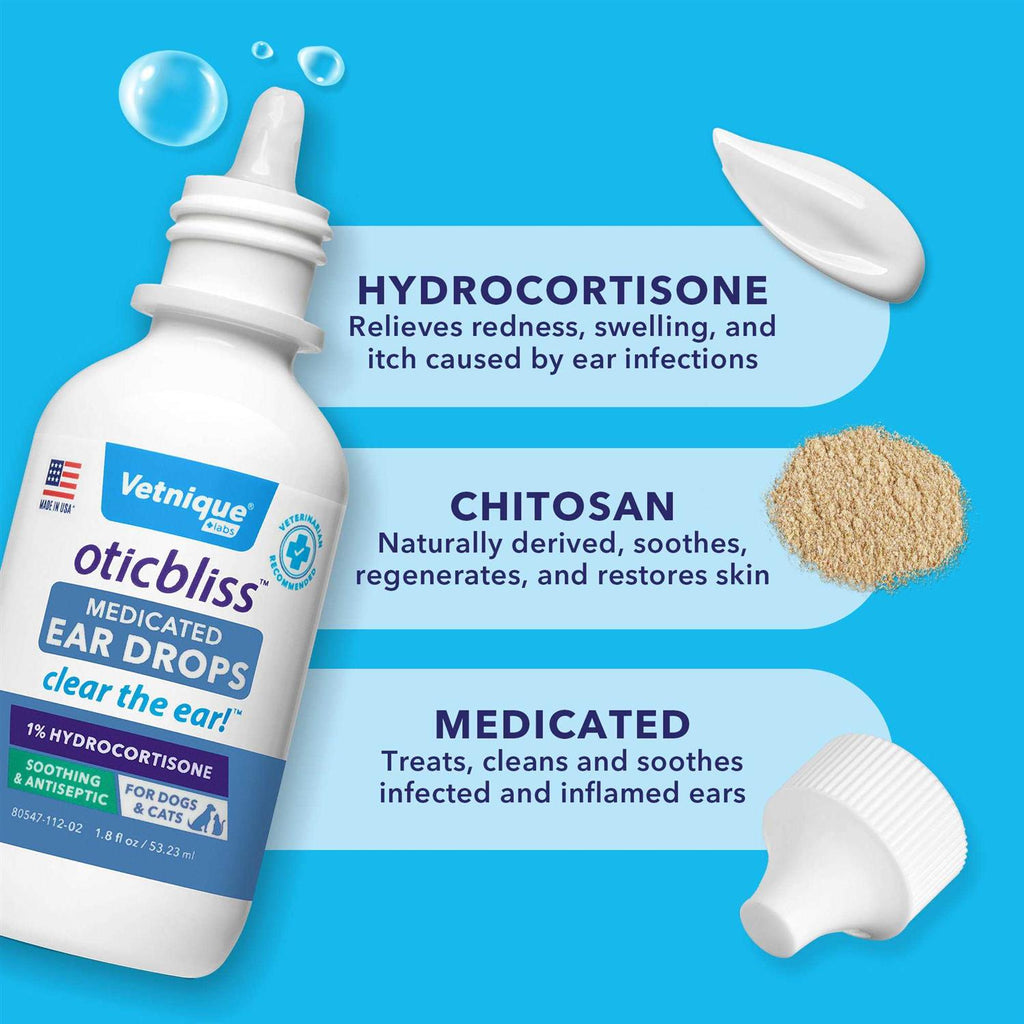 Medicated Ear Drops for Dogs & Cats with Hydrocortisone Q206244