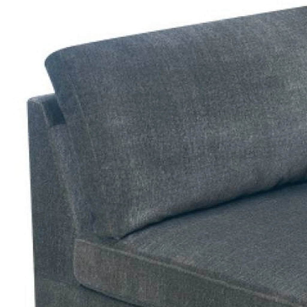 Gray Fabric Upholstered Wooden Corner Wedge O906