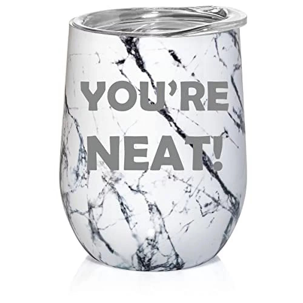 12 oz Double Wall Vacuum Insulated Stainless Steel Stemless Wine Tumbler with Lid U589756