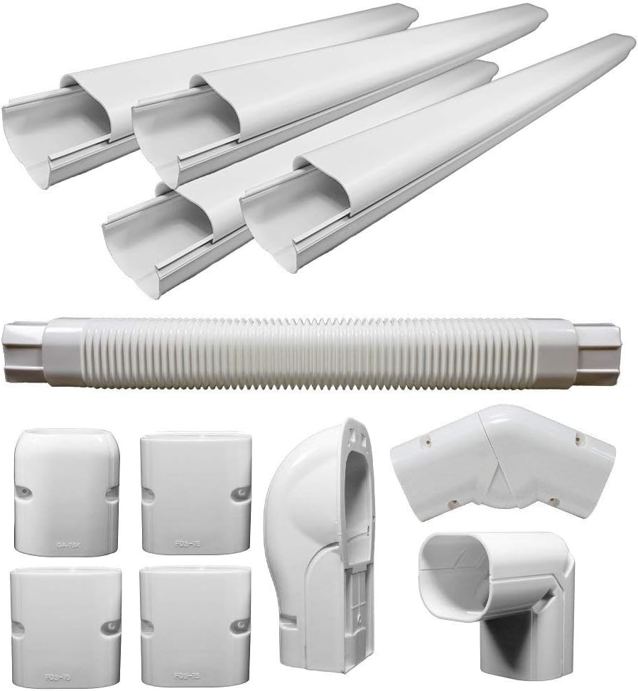 Decorative PVC Wide Line Cover Kit for Mini Split Air Conditioners and Heat Pumps L518